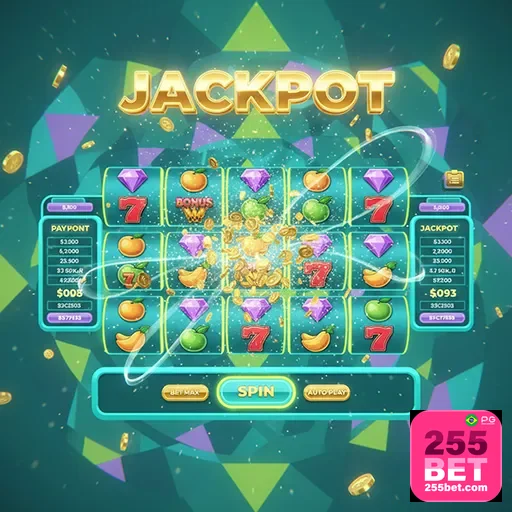 Imagem exibe variados temas de slot games na 255bet